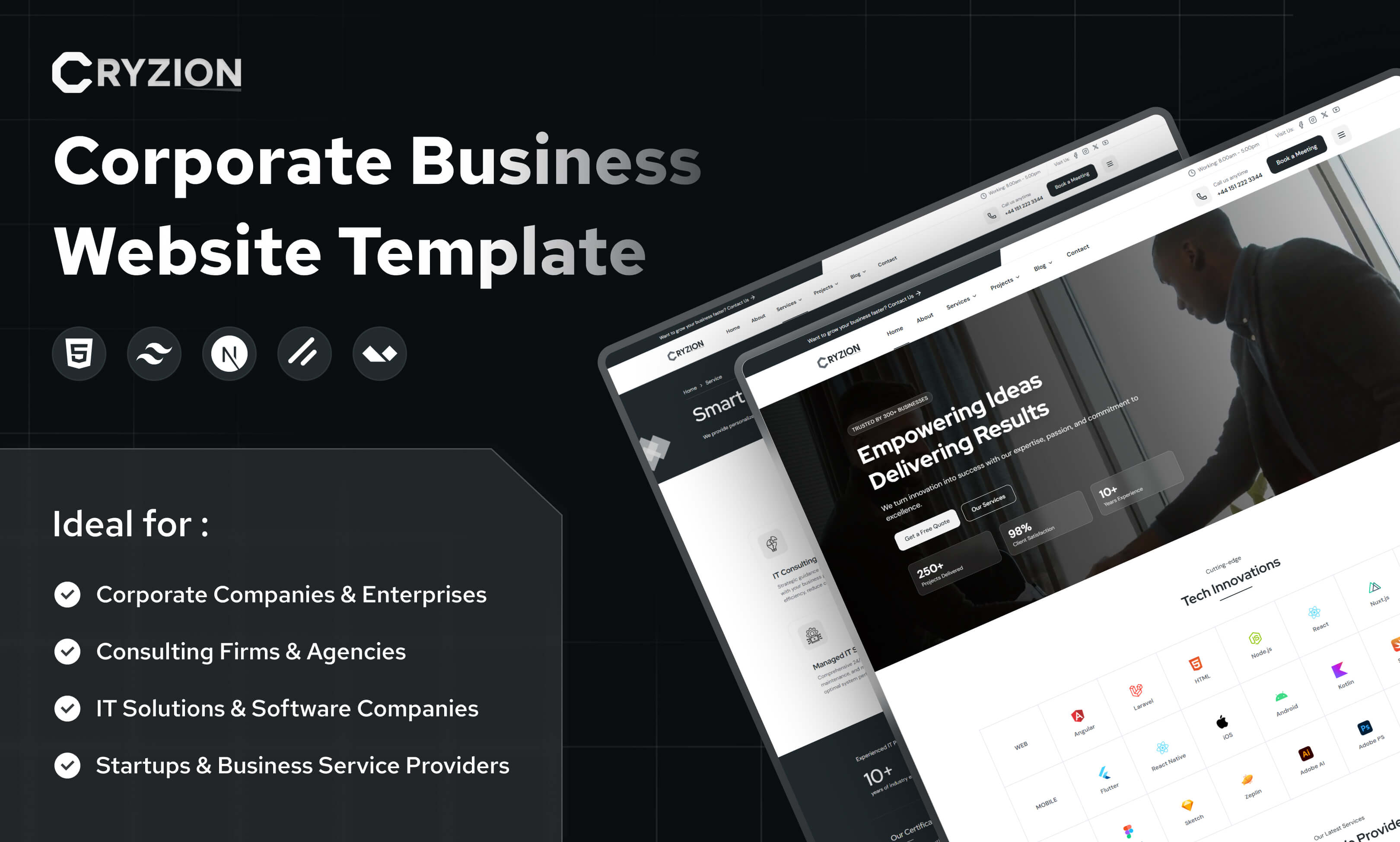 Cryzion website template slide 1