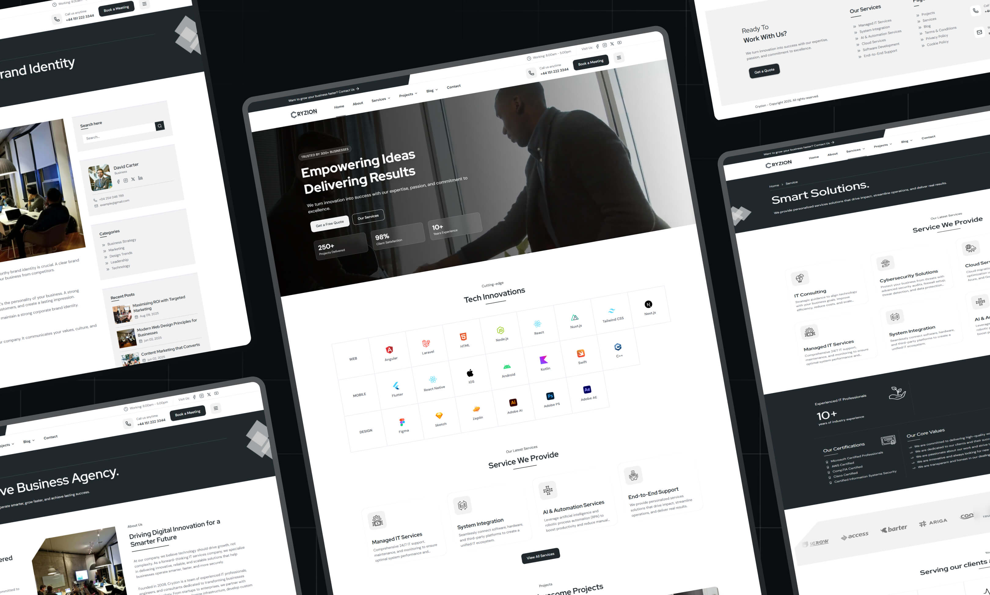 Cryzion website template slide 2