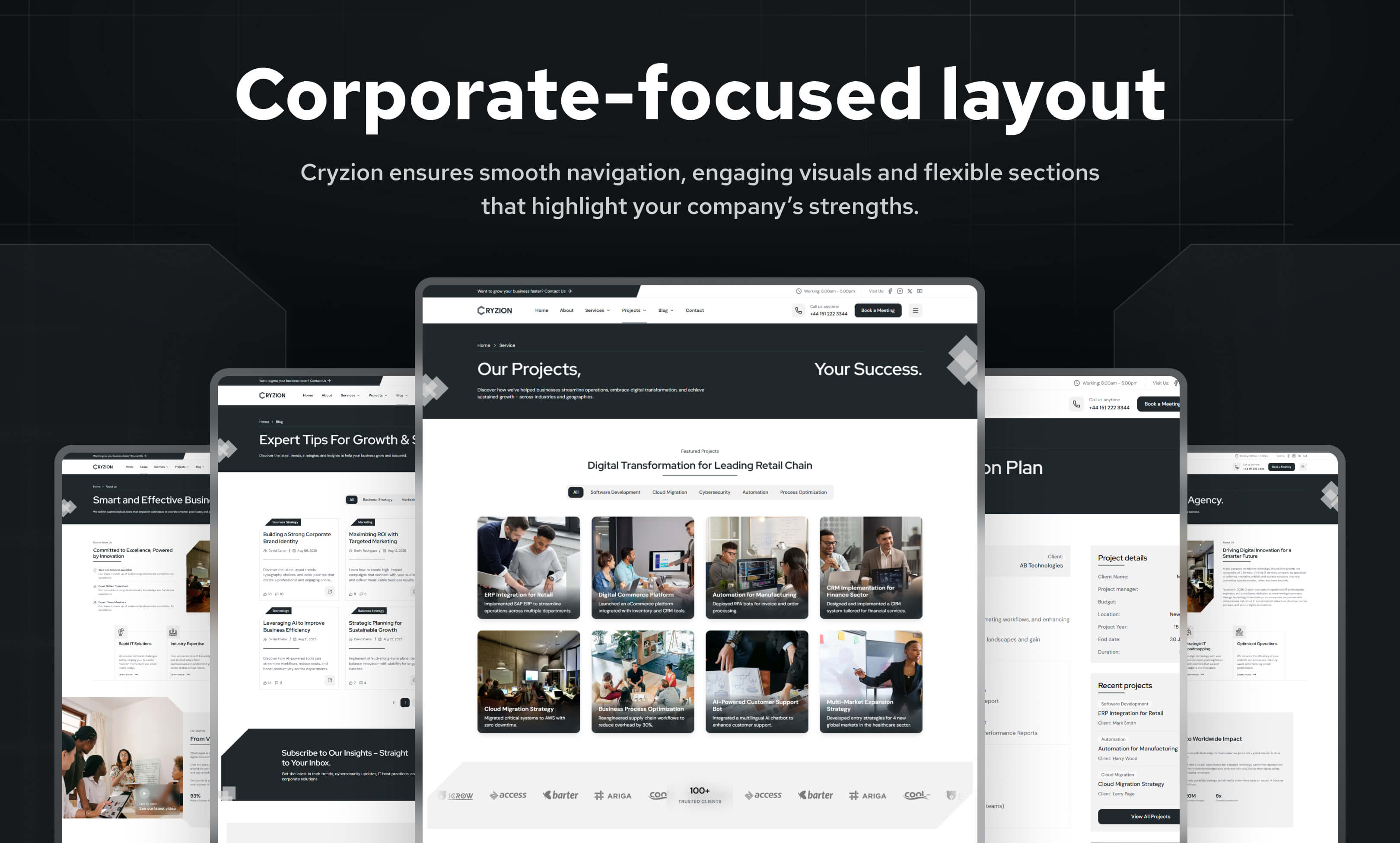 Cryzion website template slide 3