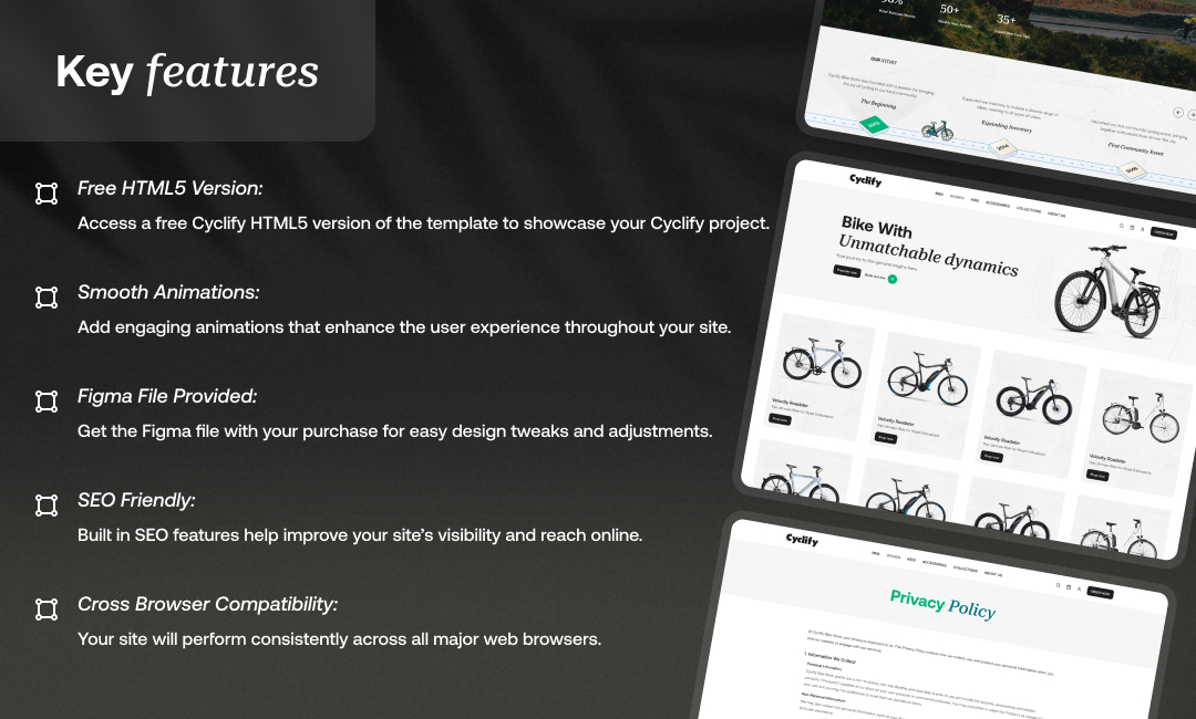 cyclify website template slide 4