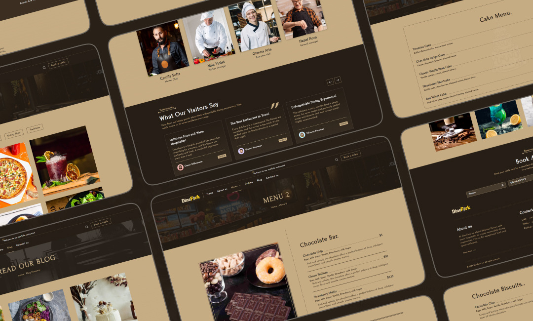 DineFork restaurant website template slide 2