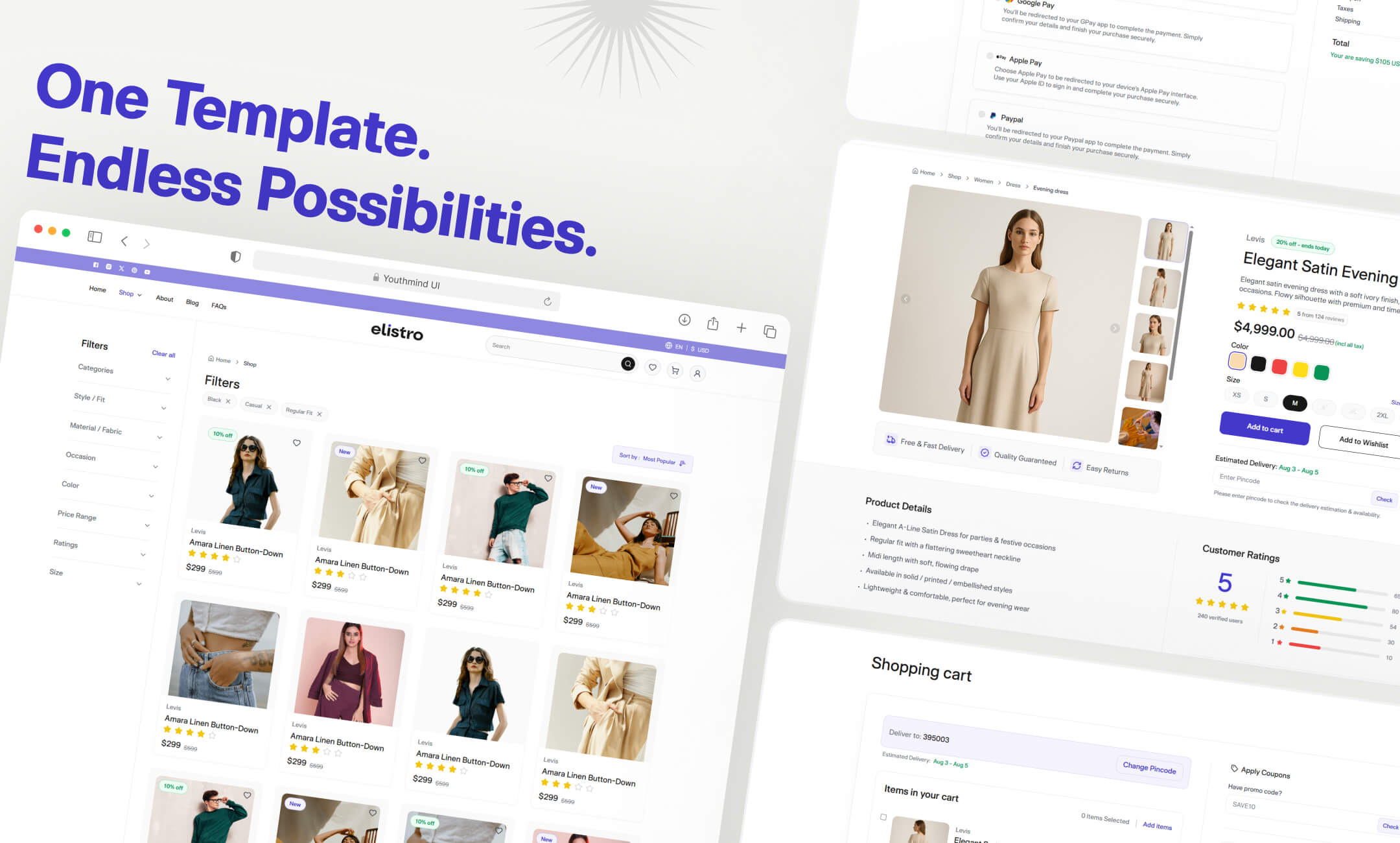 Elistro website template slide 3