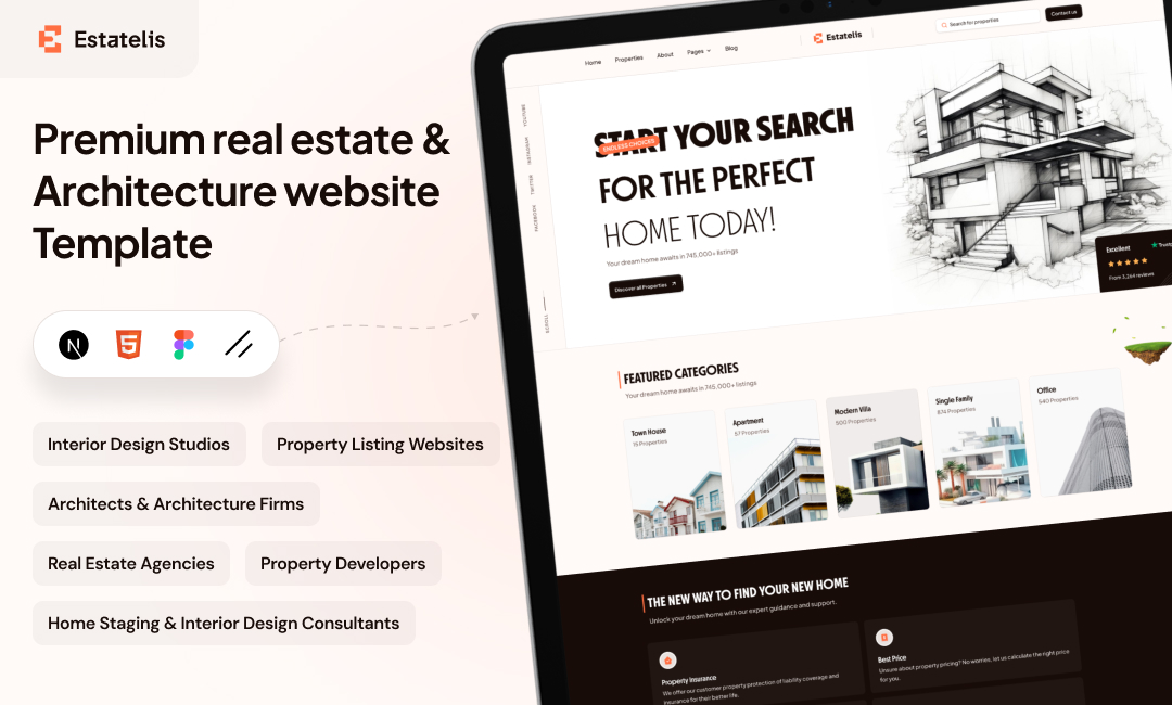 Estatelis - Real Estate, Architecture & Interior Design Website Template