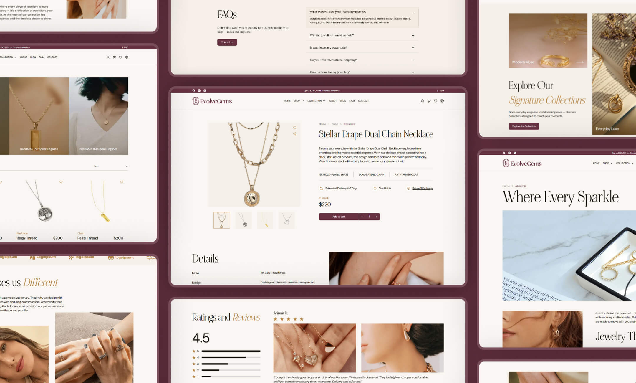 EvolveGems website template slide 3
