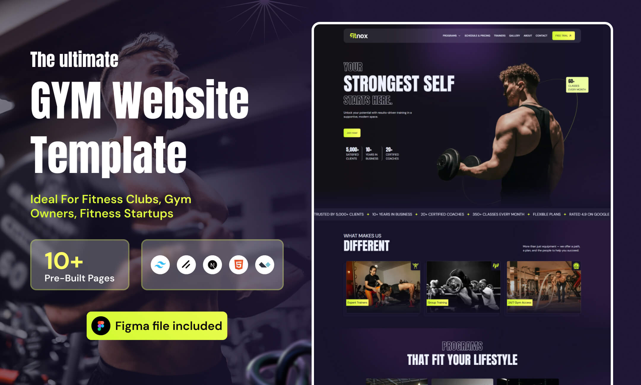 Fitnox – Powerful Gym & Fitness Website Template