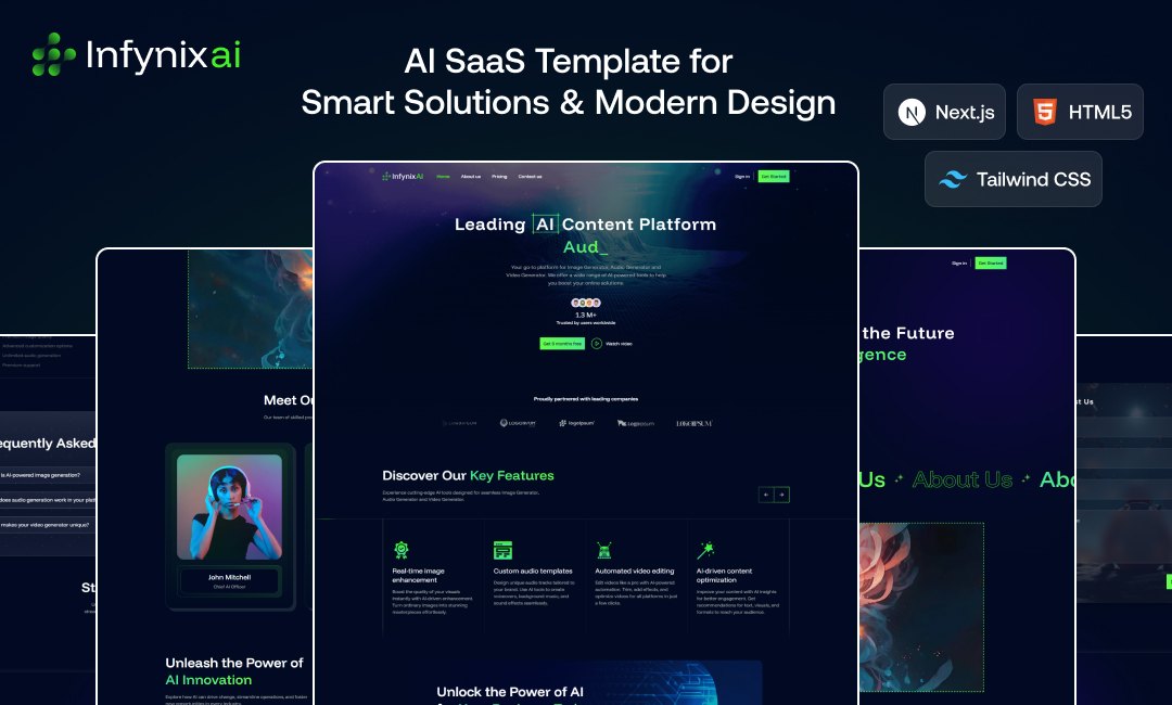 InfynixAI: Landing Page Theme for AI & ML SaaS and Products