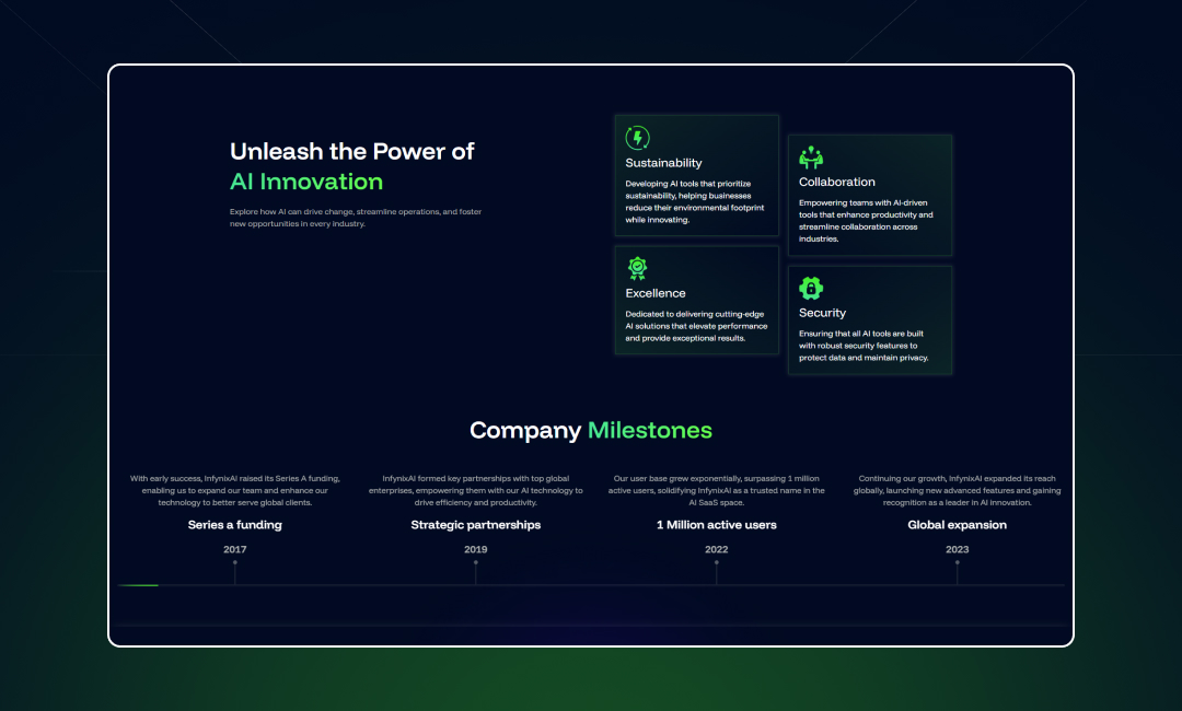 InfynixAI website template slide 3