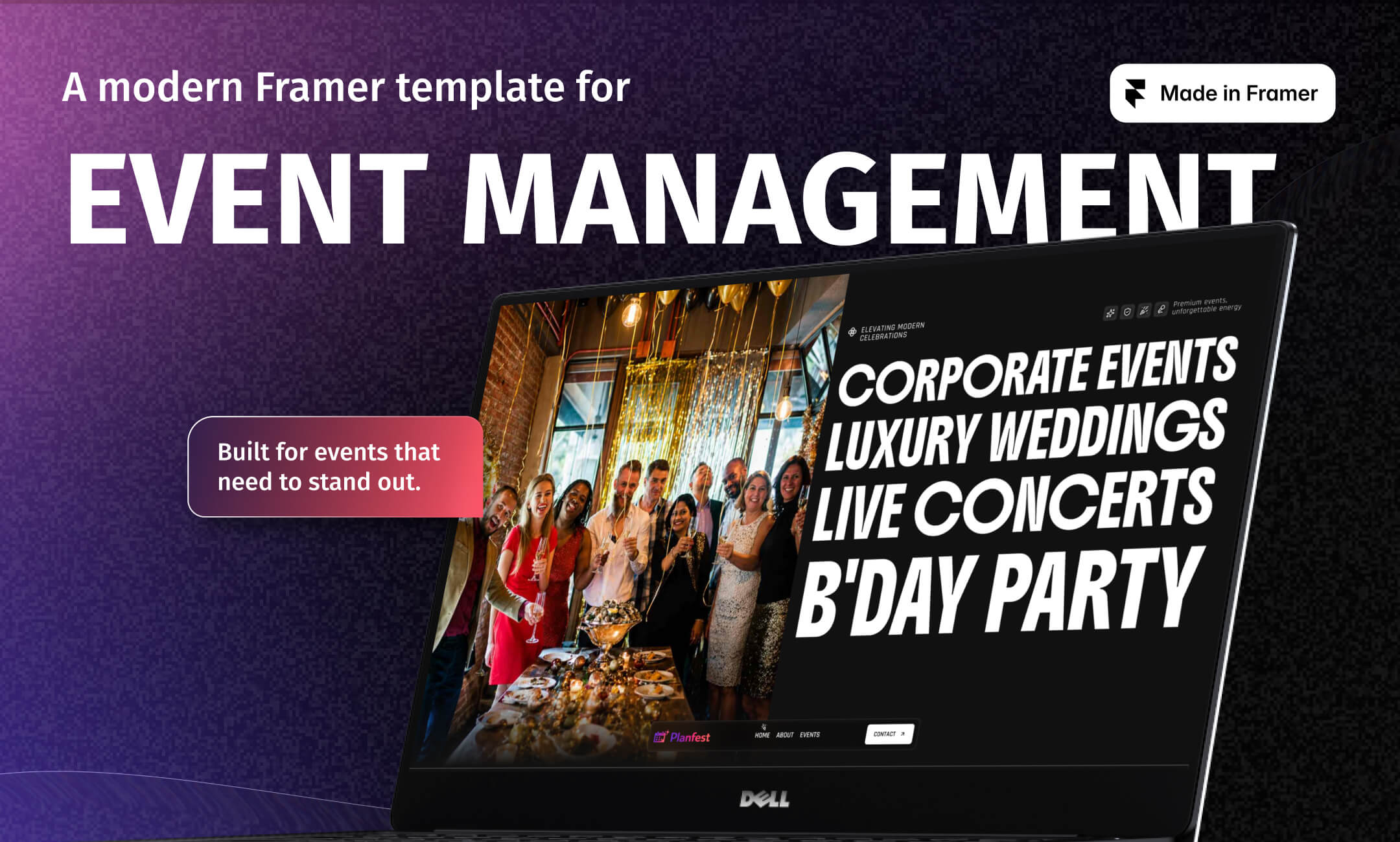 Planfest - Event Management Framer Template