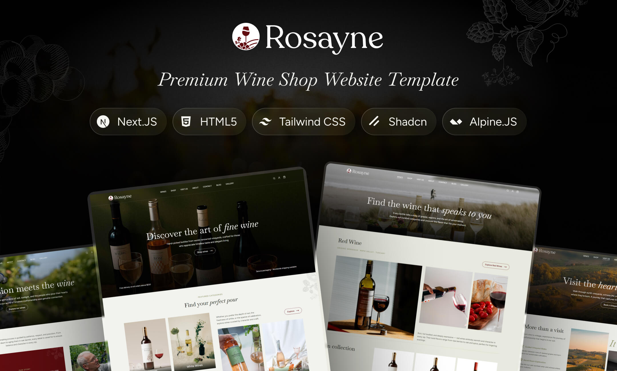 Rosayne β Premium Wine Shop Website Template Rosayne β Premium Wine Shop Website Template