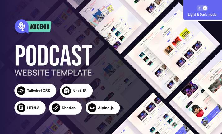 Voicenix – Podcast Website Template for Creators, Hosts & Studios