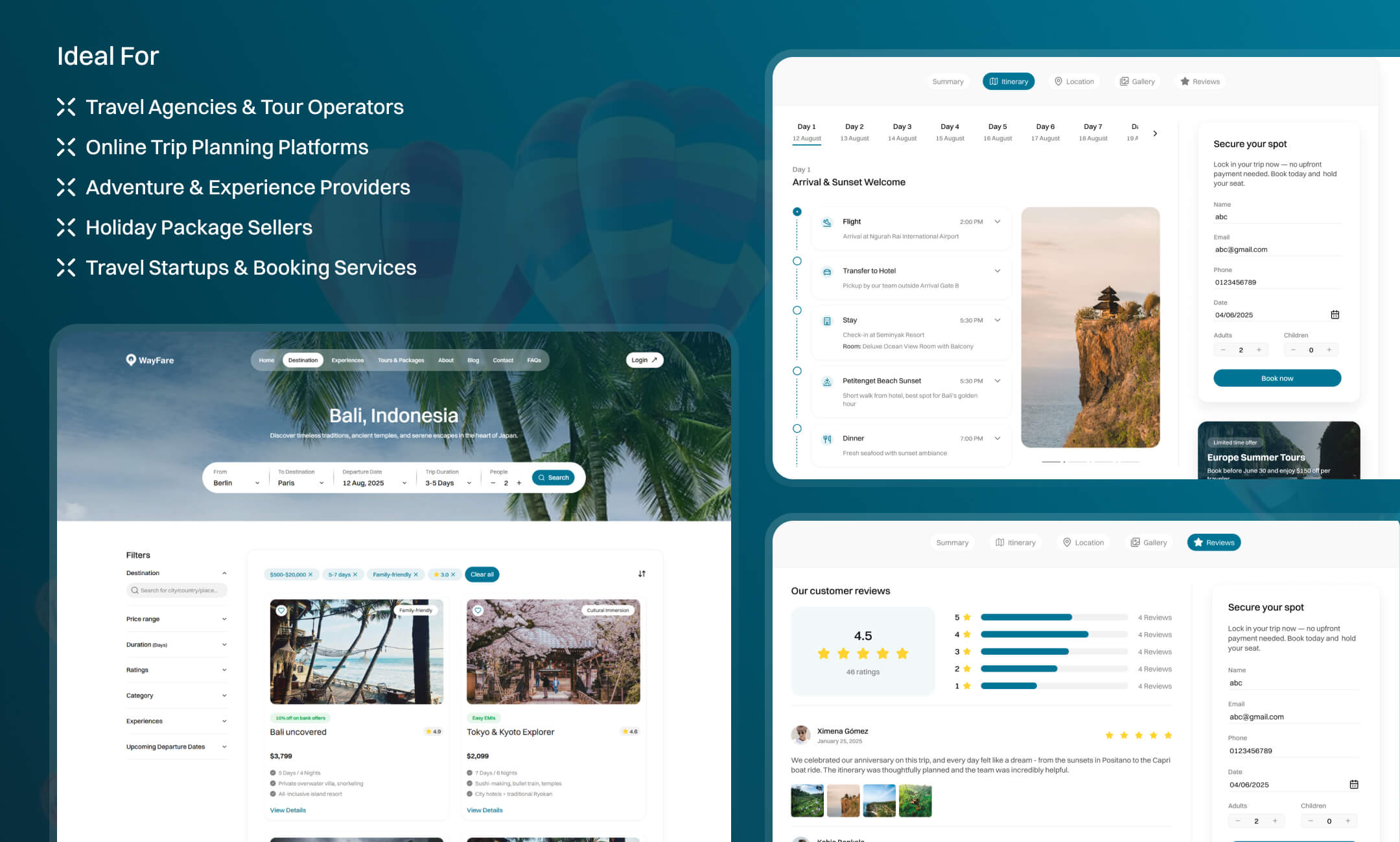 Wayfare website template slide 4
